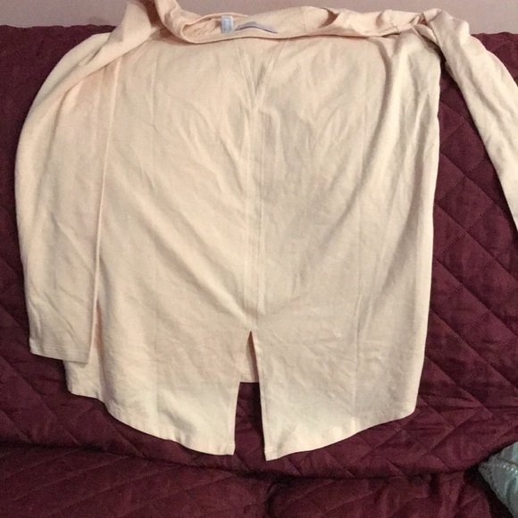 AnyBody long sleeve shirt with slit in back.color :peach - Picture 3 of 3